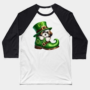 Shih Tzu Dog Shoes For Patricks Day Baseball T-Shirt